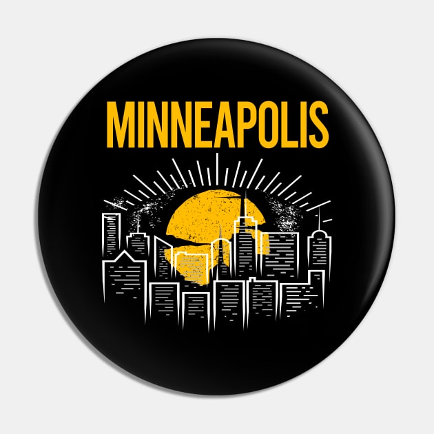 Yellow Moon Minneapolis Pin by flaskoverhand