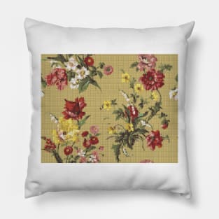 Floral Cross Stitch Texture Pillow