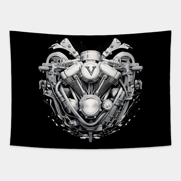 V-Twin Engine Tapestry by Urban Archeology Shop Gallery