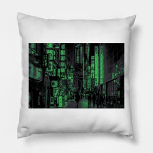 Shinjuku Nights Green Recolor Pillow