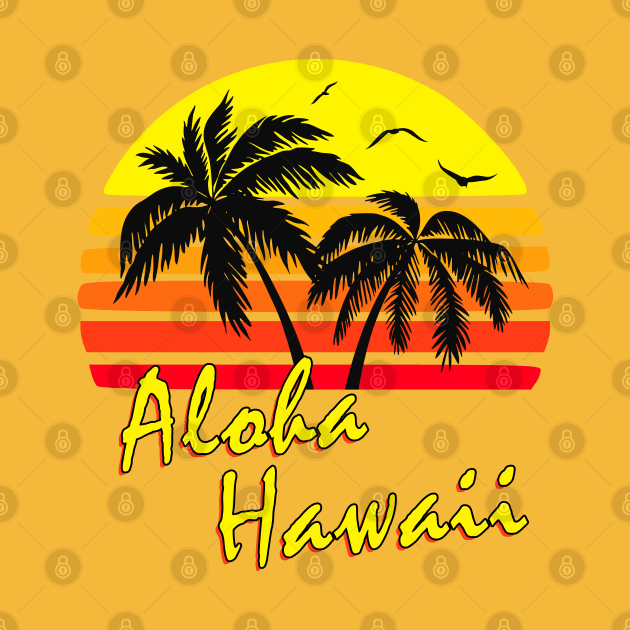 Aloha Hawaii Retro Sunset by Nerd_art