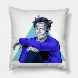 Mads Mikkelsen - An illustration by Paul Cemmick Pillow