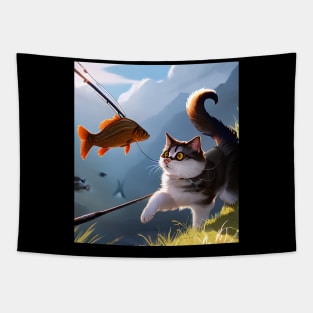 Cute and Playful German Rex Cat Tapestry