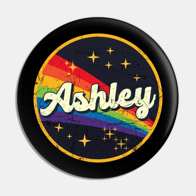 Ashley // Rainbow In Space Vintage Grunge-Style Pin by LMW Art