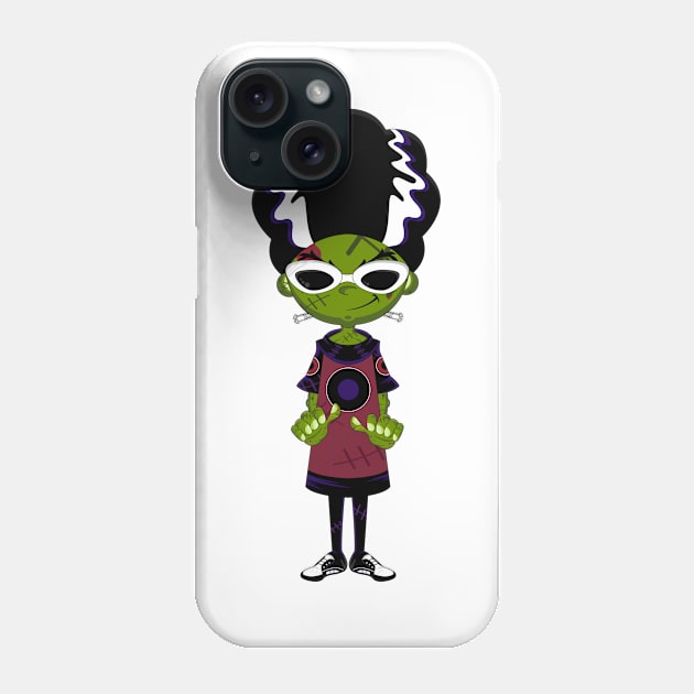 Cartoon Cute Bride of Frankenstein Phone Case by markmurphycreative