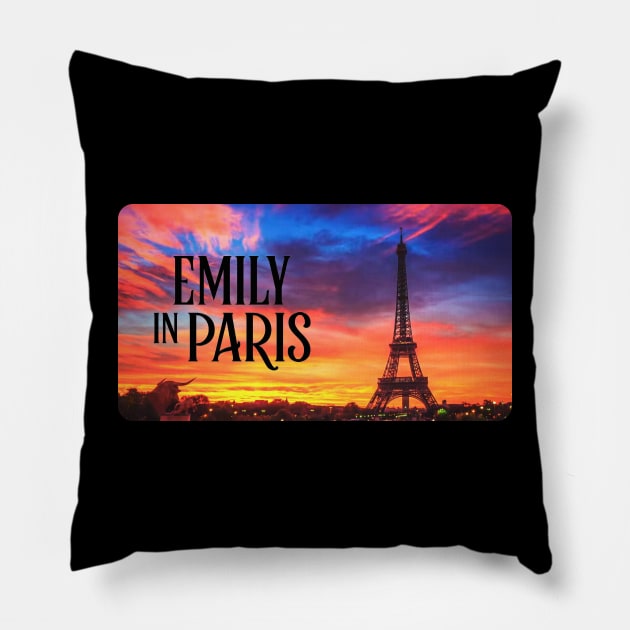 Eiffel Tower: Emily in Paris Title Card [Season 3] Pillow by akastardust