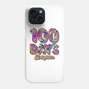 100 Days Brighter, 100th Day of School Teacher Leopard Phone Case