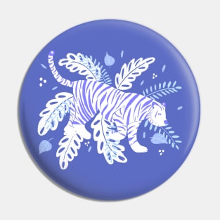 White and blue tiger in the jungle Pin