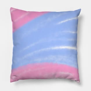 Pink blue watercolor abstract art design Pillow