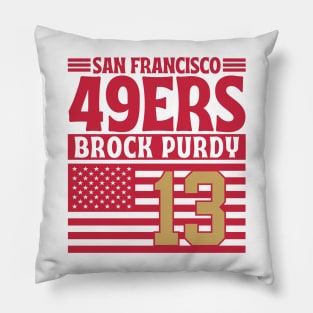 San Francisco 49ERS Purdyyy 13 American Flag Football Pillow