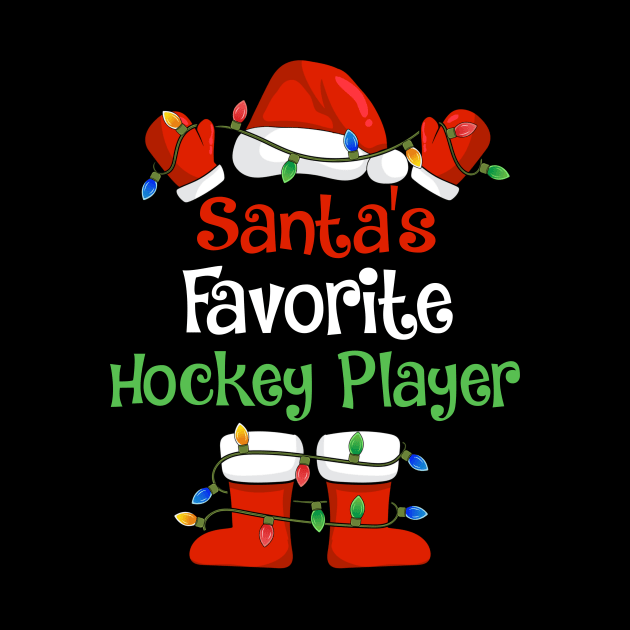 Santa's Favorite Hockey Player Funny Christmas Pajamas by cloverbozic2259lda