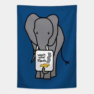 Elephant Says Wash Your Hands Tapestry