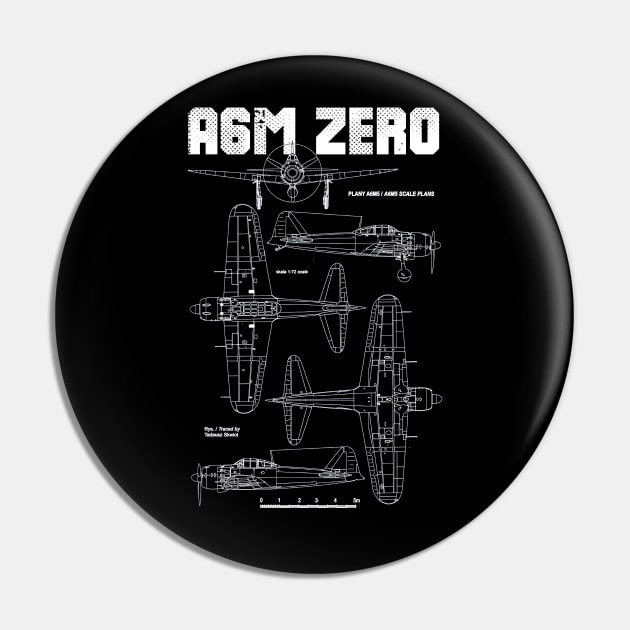 A6M Zero | World War 2 Japanese Plane Blueprint Pin by Distant War