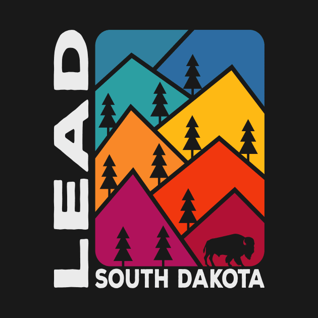 Lead South Dakota Vintage Mountains Bison by SouthDakotaGifts