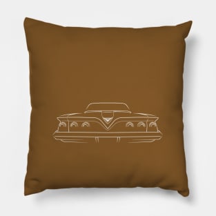 1961 Chevy Impala - rear Stencil, white Pillow