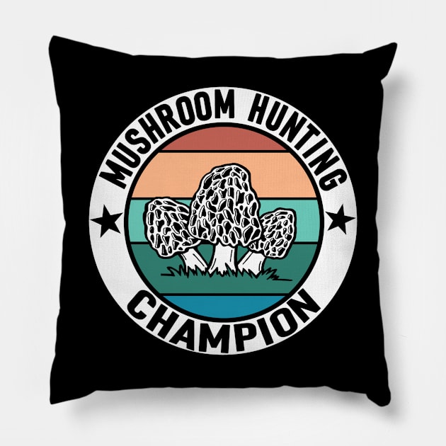 Morel Mushroom Hunting Champion Pillow by Downtown Rose