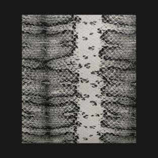 Photographic Image of Snake skin in Black and White T-Shirt