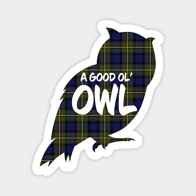 Owl Critter - MacLaren Plaid Magnet by Wright Art