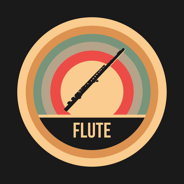 Retro Vintage Transverse Flute Gift For Flutists by OceanRadar