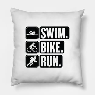 Swim Bike Run Pillow