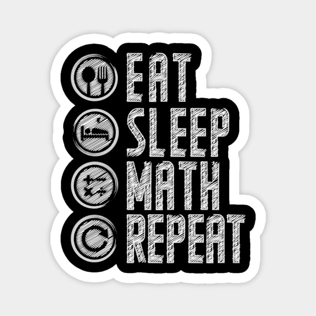 'Eat Sleep Math Repeat' Teacher's Day Gift Magnet by ourwackyhome