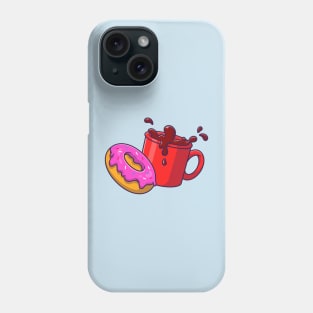 Donut And Coffee Cartoon Phone Case