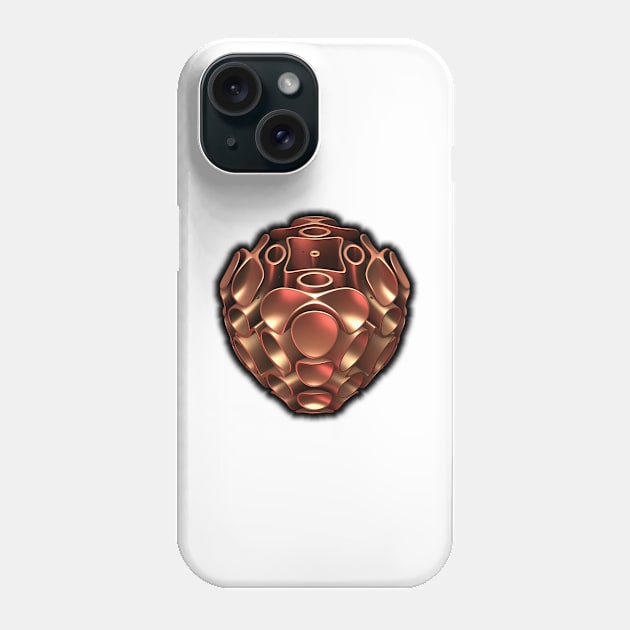 Copper - Mandelbulb 3D Fractal Rendering Phone Case by lyle58