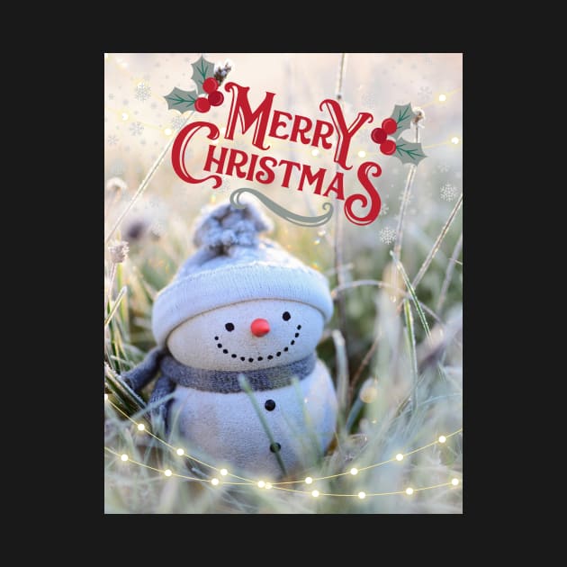 Merry Xmas Funny Snowman Photograpic Festive Print by FineArtMaster