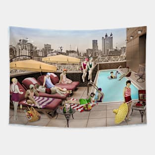 Art Deco Rooftop Chillout Tapestry