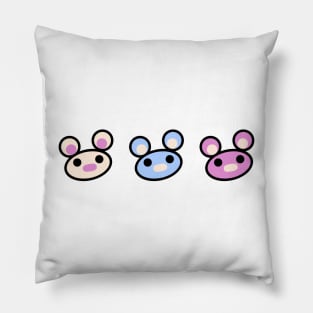 Three Chibis (Heads) Pillow