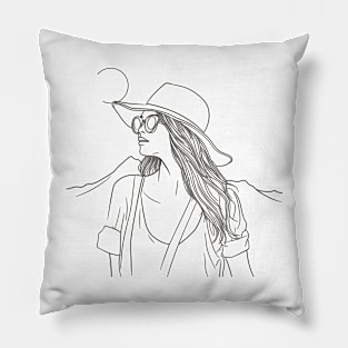 Fashionista Travel Girl Pillow