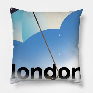 London Umbrella vacation poster Pillow