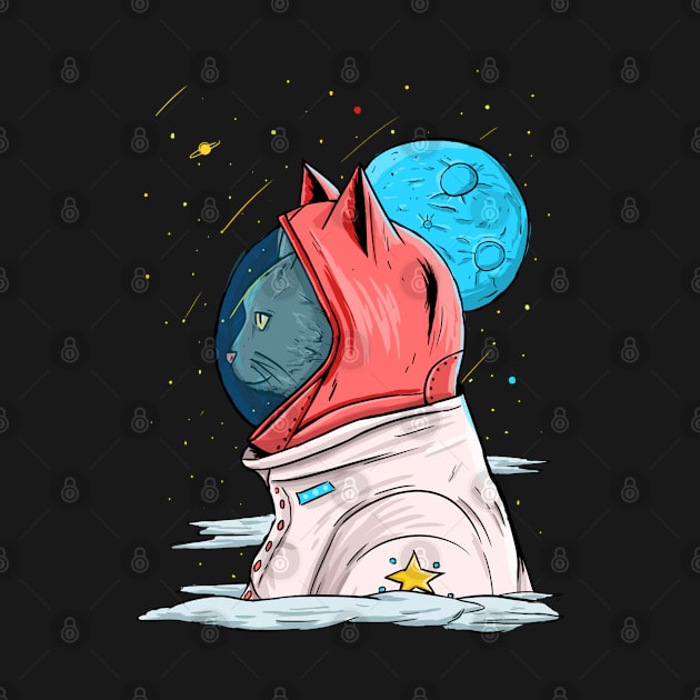 Astronaut Cat by Meows in Clouds