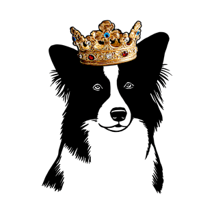 Border Collie Dog King Queen Wearing Crown T-Shirt