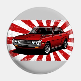 The cool classic coupe with flag background Pin