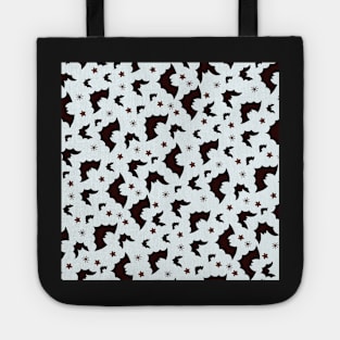 An black, white, creepy and eerie halloween bats pattern (halloween, witch, spooky, ghost, cat, cute, witchy, skeleton, creepy, halloween, goth, horror) Tote