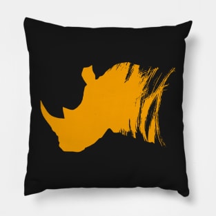 Rhino Profile - Orange Pillow