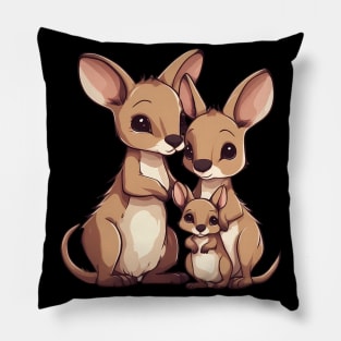 Kangaroo Mum Dad & Cub Pillow