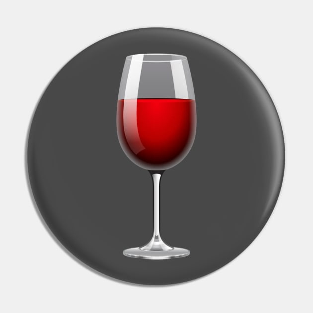 Elegant Sips - Wine Glass Filled with Divine Red Wine Pin by Pieartscreation