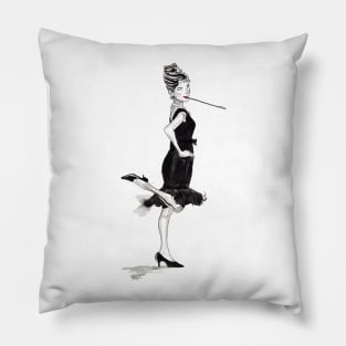 Audrey Hepburn Retro Girl Pillow