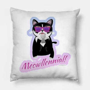 Meowlinneal Funny Cool Cat Generation Slogan Pillow