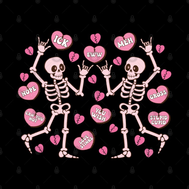 Skeletons & Conversation Hearts Anti Valentine by FlawlessSeams