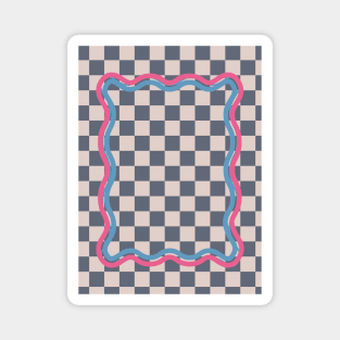 90s Checkerboard Blue Denim Magnet