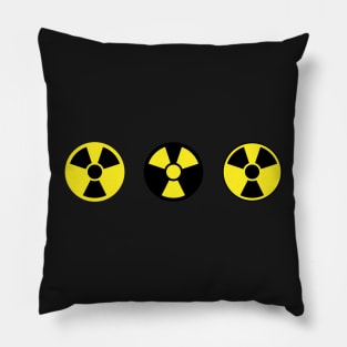 Nuclear radiation sign sticker, nuclear warning symbol sticker - radiation, energy, atomic power Pillow