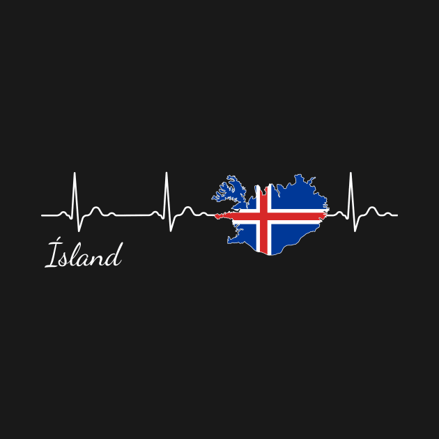 Iceland Ísland heartbeat flag by JeZeDe