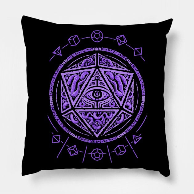 Purple Eldritch D20 Pillow by MaratusFunk