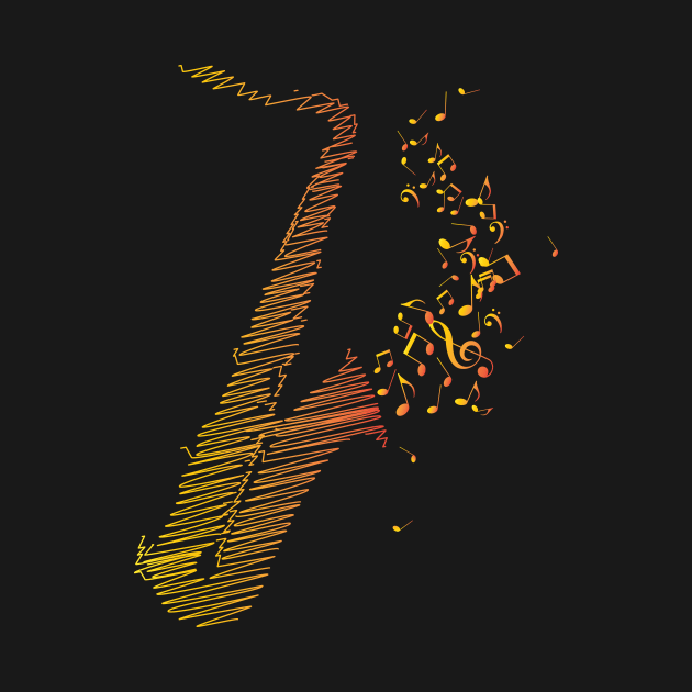 Creative Saxophone Art - Orange Mix by WIZECROW