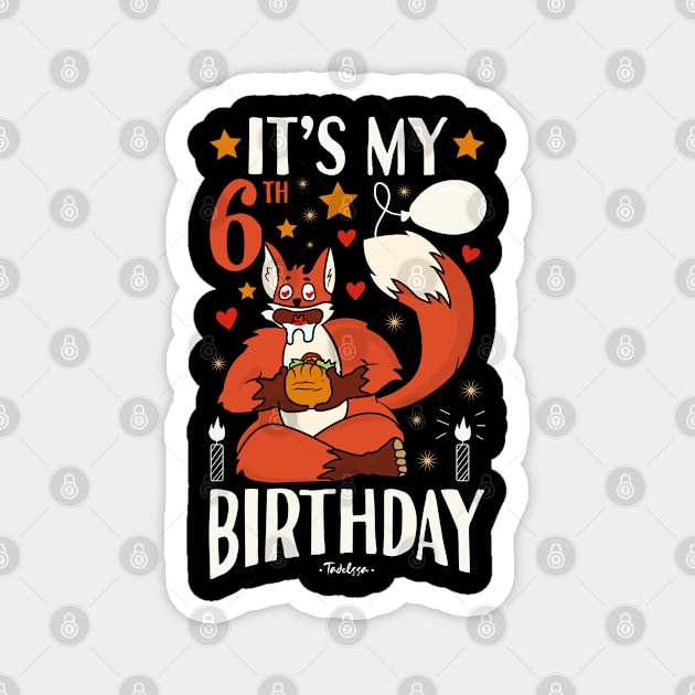 It's My 6th Birthday Fox Magnet by Tesszero