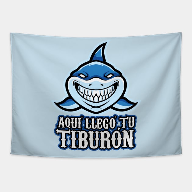 Aqui llego tu tiburon - Tiktok meme Tapestry by verde