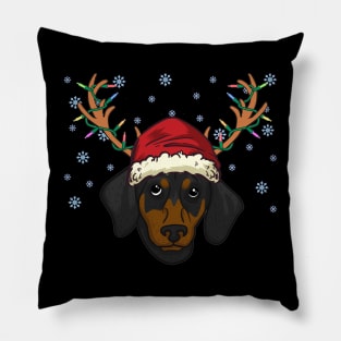 Christmas Dachshund reindeer dog Pillow